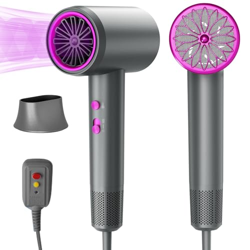 N NUTROMO Hair Dryer, 3 Min Fast Drying-110000 RPM Professional High Speed Blow Dryer 200 Millions Negative Ionic Care Hair Dryer, Low Noise Thermo-Control Hairdryer, Travel with Secure Lock Nozzle (Black)