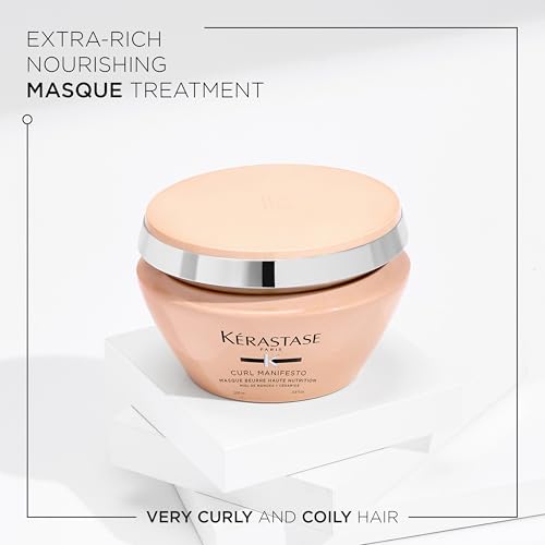 Image of Kerastase Curl Manifesto Hair Mask for Curly, Wavy Hair 200ml | Hydrating Hair Mask for Curly & Wavy Hair | Reduces frizz| Infused with Manuka Honey, Glycerin & Ceramide (Pack of 2)