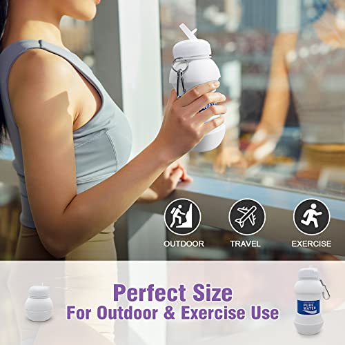 Luuttle 18.5Oz Collapsible Silicone Water Bottle - Reuseable Water Bottles For Sports Gym Travel Essentials Camping Hiking Lightweight #TOP3