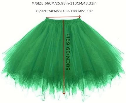 Volwassen effen 3 lagen korte tutu rok, 80's tutu rok gelaagde tule