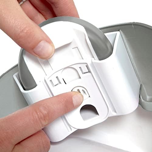 Mamas & Papas Baby Bud Booster Seat for Dining Bundle with Universal Play Tray, Detachable Tray, Harness, Adjustable Seat and Non-Slip Feet - Pebble Grey