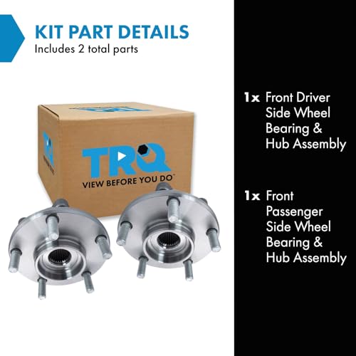 Image of TRQ Front Left and Right Wheel Bearing and Hub Assembly Set 2 Piece Compatible with 2004-2006 Infiniti G35 X AWD