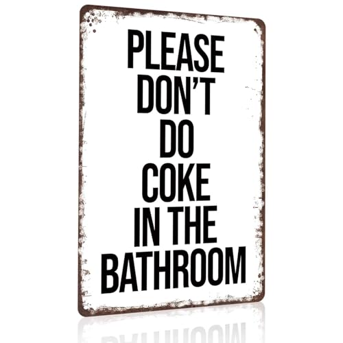 Vintage Metal Signs 8X12Inch Coke In The Bathroom Wall Art Decor For Home Farmhouse Washroom Bathroom Gift