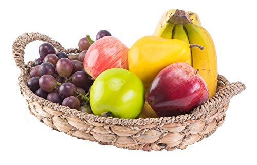 "Seagrass Fruit Bread Basket Tray with Handles, Small"