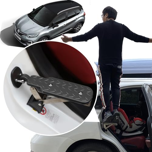 HOSPAOP Auto Türstufe, klappbarer Auto Türpedal Trittbretter mit Pufferkissen, Universal Car Door Step zum Autodach, 250kg Tragfähigkeit, Passt die Fahrzeug mit Den U Türfallen SUV, RV, LKW, Jeep