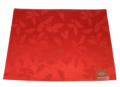Lenox Holly Damask Placemat, Set of 4, Red