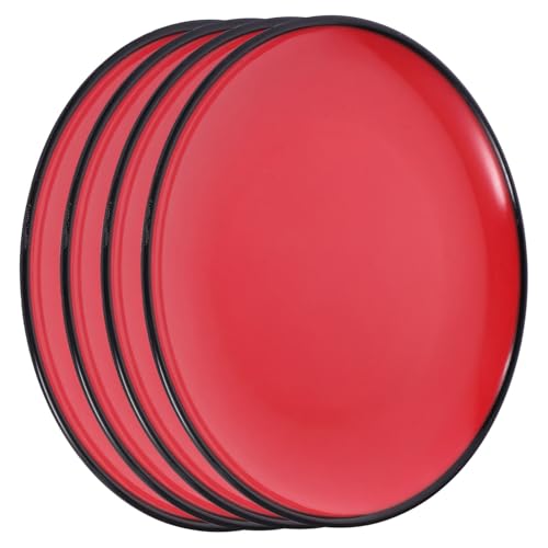 HEALLILY 4Pcs Fruit Plates Round Serving Dish for Snacks Desserts and Dried Fruits Kitchen Dinnerware
