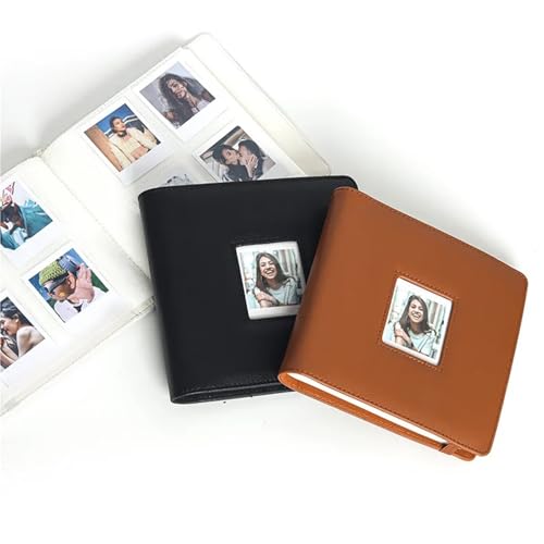 Álbum de fotos 288 bolsillos de cuero compacto, el regalo familiar con correa para ventana 4