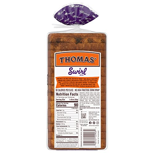 Thomas Raisin Swirl Bread Made With Real Indonesian Cinnamon, Butter, 16 Oz #TOP2