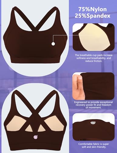 Image of Cordaw Pickleball Sports Bras for Women High Support, Molded Cup Crisscross Back High Impact Workout Yoga Bra
