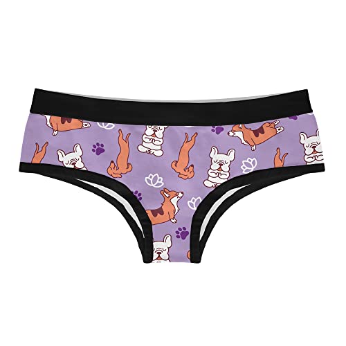 Namaste Home With My Dog Womens Panties Funny Bikini Brief Graphic Underwear Crazy Dog Novelty Womens Panties For Dog Lovers For Dog Lovers With Sarcastic Sayings Soft Comfortab Pink M #TOP30