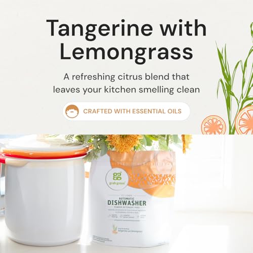 Grab Green Automatic Dishwashing Detergent Pods, 132 Count, Tangerine Lemongrass Scent, Plant and Mineral Based, Superior Cleaning, Powerful Grease Removal, Brilliant Shine by Grab Green - Used condition - Image 6