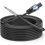 Jumwa 5M Speakon zu 1/4" TS Lautsprecherkabel AWG15 Speakon Kabel mit Twist Lock für DJ/PA/Verstärker Heavy Duty Audio, M-M