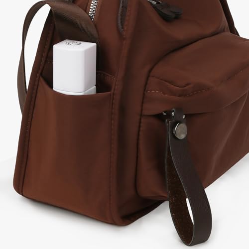 CEUTNIZ Elegant Solid Color Shoulder Bag for Women Casual Nylon Front Pocket Handbag Casual Trendy Textured Commuter Bag - image 6