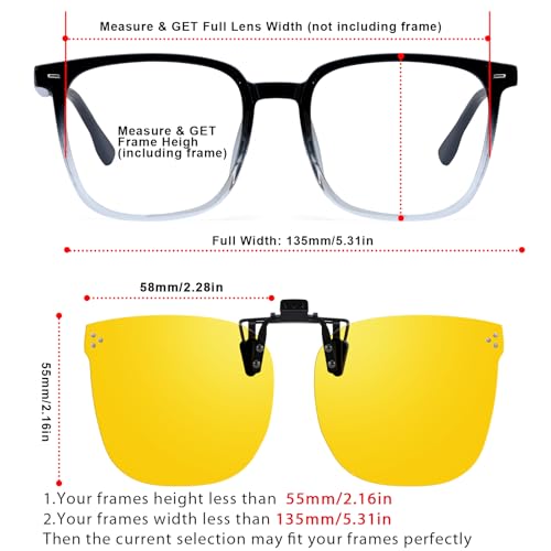 Trysee Polarized Clip on Sunglasses Over Prescription Glasses UV400 Protection (Including Non-flip Up & Flip Up) TS-CO-31683