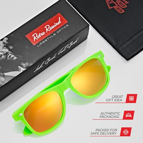 Image of Retro Rewind Polarized Sunglasses for Women Men - UV400 Classic Square Vintage Shades Trendy Unisex Sun Glasses