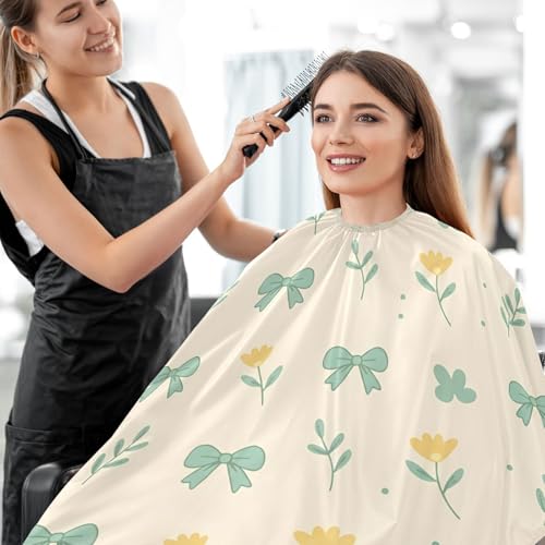 Capa para Corte de Pelo Impermeable Profesional MAOBLYR Verde Salvia con Cierre Ajustable de Broches miniatura 7