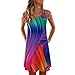 riou Vestidos Mujer Verano Vintage sin Mangas Mini Vestido con Estampado Floral 3D Sexys Y Elegantes Playa niña Vestido de Fiesta Vestir Ropa Falda Chaleco Camisetas