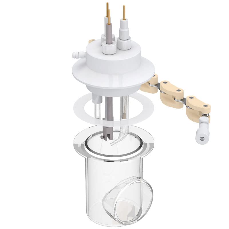 Célula electroquímica totalmente de cuarzo de 250 ml con iluminación lateral, | Más del 95 % de transmisión de luz, cubierta de PTFE for electrodos de 6 mm(500ml)