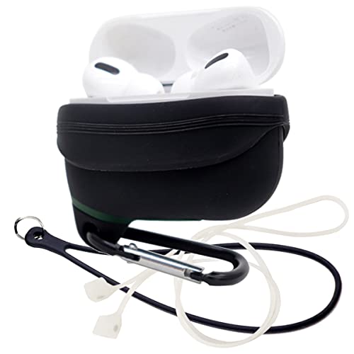 Icoolmate Silicone Cover Case For Airpods Pro With Headphone Earbud Anti-Lost Neck Strap And Carabiner And Silicone Hand Strap (Waterproof Dark Coffee) #TOP23