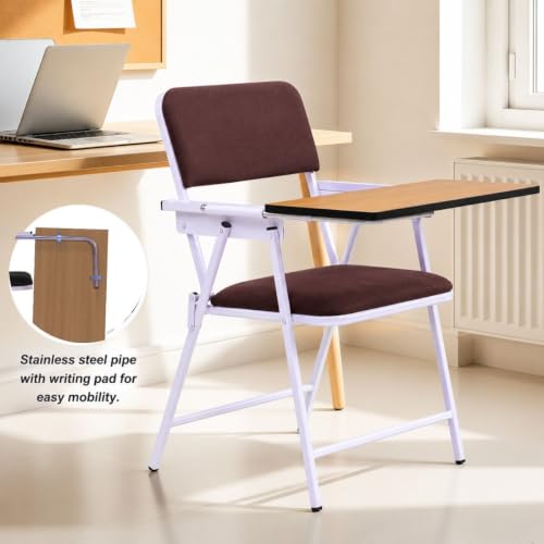 Image of Spacecrafts Folding Cushion Study Chair | Space Saving | Desk Chair | Powder Coated with Cushion | Chair with Writing Pad