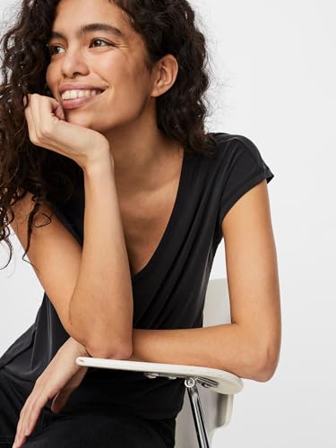 Vero Moda Vmfilli Ss V-Neck Tee Ga Noos T-Shirt, Nero, S Donna - 6