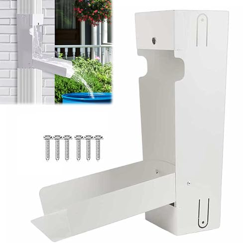 Kit de recolección de agua de lluvia, de acero inoxidable, apto para bajante estándar de 3 x 4 pulgadas, sistema de recogida de agua de lluvia portátil, reutilización en césped y riego de jardín,