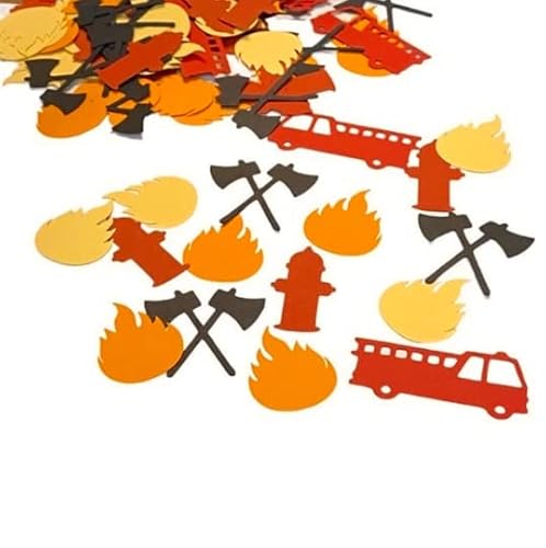 Firefighter Confetti Fireman Birthday Decor Firefighter Birthday Decor Fireman Confetti 100 Ct