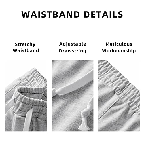 Amy Coulee Mens Cotton Athletic Pants Open Bottom Running Sweatpants Straight Leg Casual Joggers With Pockets (Gray, L) #TOP3