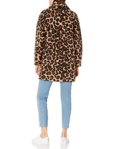 Amazon Essentials Women's Teddy Bear Fleece Oversized-Fit Lapel Jacket (Previously Daily Ritual), Leopard Print, Medium #TOP1
