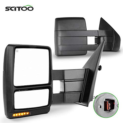 SCITOO Fit 2004-2006 for Ford F150 Truck Driver Passenger Side Mirror Power Heated Turn Signal Light Towing Mirrors Pair