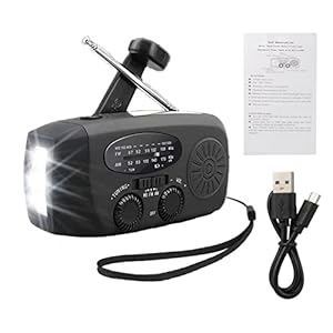 Draagbare handslinger, solar handslinger, radio, solar handslinger, weerradio, draagbare noodtrufradio, 1200 mAh AM/FM, 3-weg lading, survivalradio voor stormen, onweer, aardbevingen