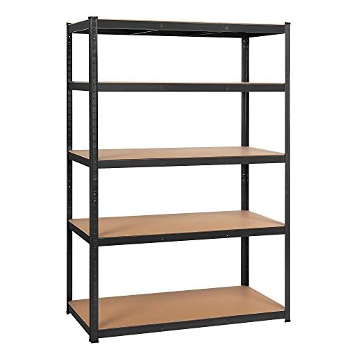 Yaheetech Schwerlastregal 180 x 120 x 60 cm Lagerregal 5 Böden metall Regal Max. Belastbarkeit für jedes Fach: 175kg Schwarz