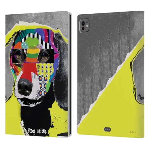 Étui en cuir iPad Pro 11 M4 Michel Keck, protection élégante motif teckel pour tablette Apple