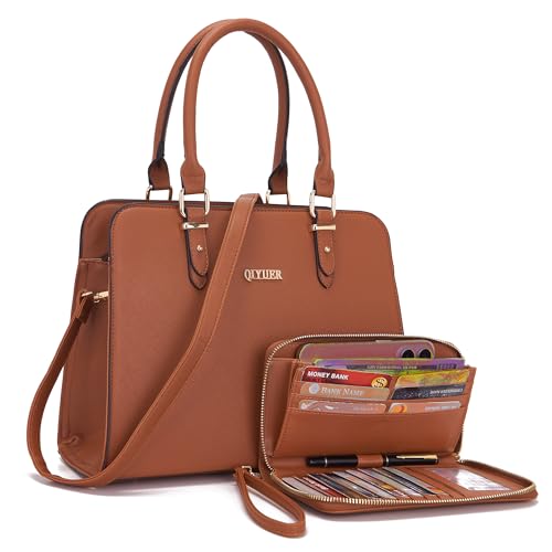 Image of Qiyuer Satchel Purses For Women Handbag And Wallet Set Tote Bag | Premium Vegan Leather,Matching Wallet,RFID Blocking,Work,Casual