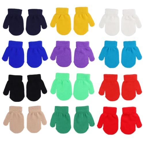 Guantes de invierno elásticos contra manos frías pack 12 pares de acrílico ligero