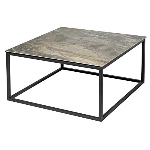 Riess Ambiente Design Couchtisch SYMBIOSE 75cm Marmor Taupe Keramik Made in Italy