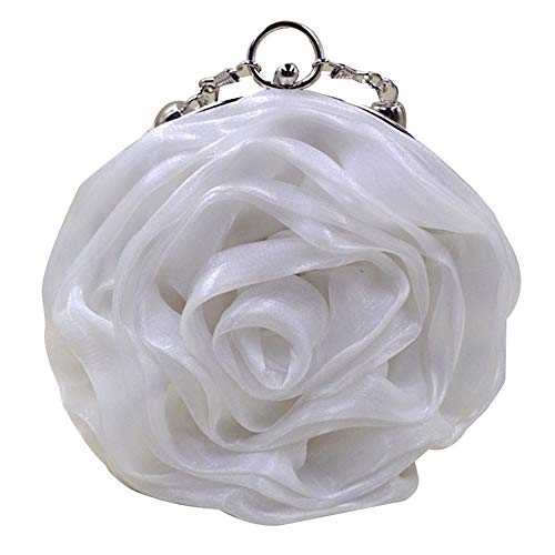 Image of Buddy Women Rose Shaped Clutch Soft Satin Wristlet Handbag Wedding Party Purse