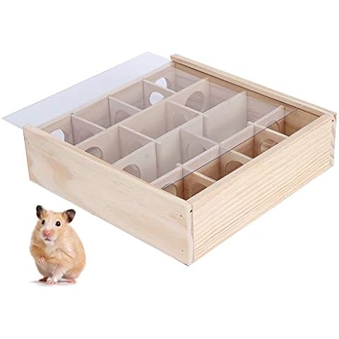 Longzhuo Birdlantern Hamster Spielzeug, Hamster Labyrinth Maus Mäuse Naturholz Interaktives intelligentes Haustier Spielzeug Cover
