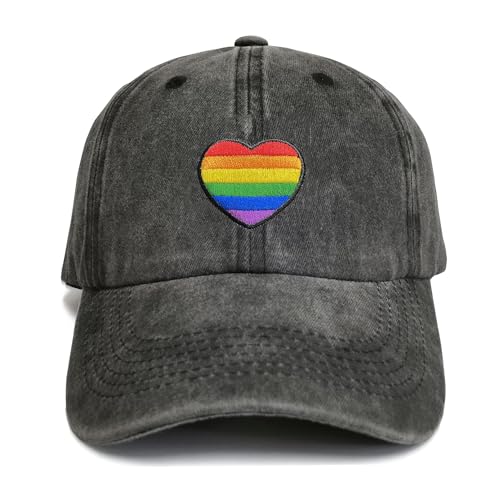 Image of Embroidered Pride Hat LGBT Cap Low Profile Distressed Dad Hat