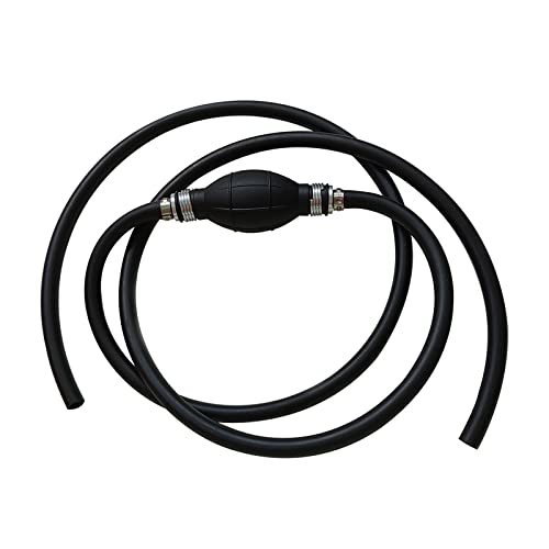 Universal 5/16' 8mm Fuel Line Assembly with Primer Bulb - Steel Hose Clamps for Marine Outboard Boat...