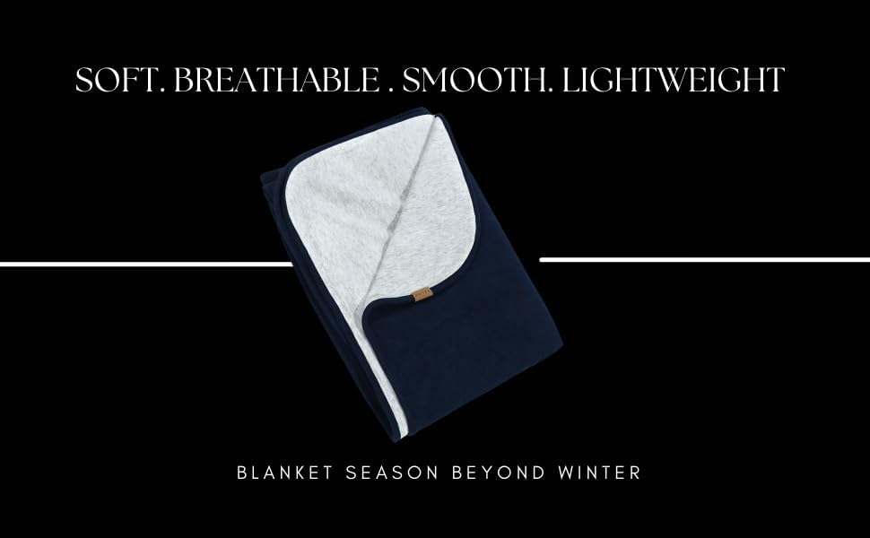 Miniatura 5 de K E L O R Manta de lana extragrande de tamaño familiar  Elástica, ligera y transpirable  Manta térmica para campamento, viajes y avión  Summit Blue