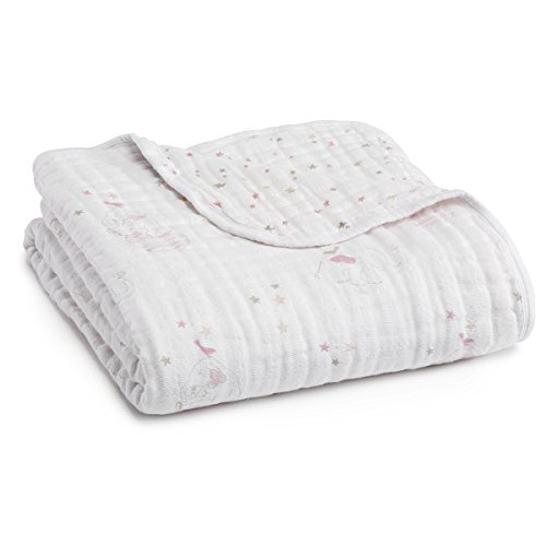 aden + anais Dream Blanket, 100% Cotton Muslin, 4 Layer lightweight and breathable, Large 47 X 47 inch, Lovely