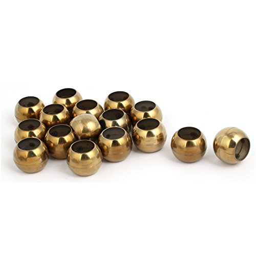 Aexit 28mmx17.5mm 201 Construction Hardware Stainless Steel Hollow Ball Sphere Gold Tone 16pcs for Handrail Post Model:83as338qo672