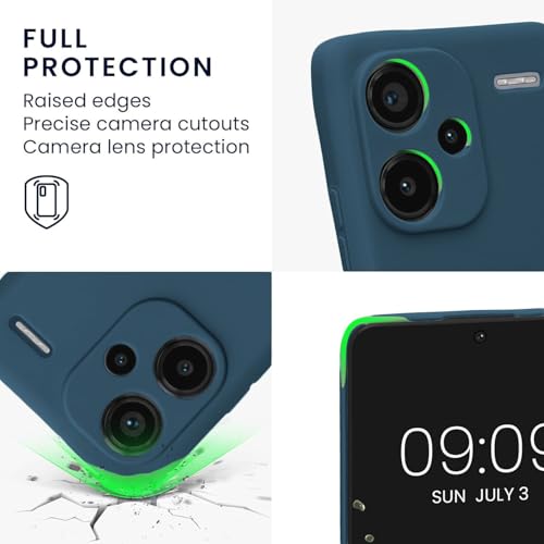 Image of DIZORO Compatible with Mi Redmi Note 13 Pro Plus 5G Back Cover with Upgraded Square Edges for Camera Protection Shockproof Flexible Matte Liquid Silicone Mobile Phone Case (Blue)
