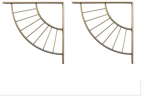 WaiMin 2 Pack Shelf Support Wall Fixed Wall Frame Simple Triangle Partition Plate Bracket Bearing Weight Tripod Shelf Gold WaiMin (Size : 200mm)