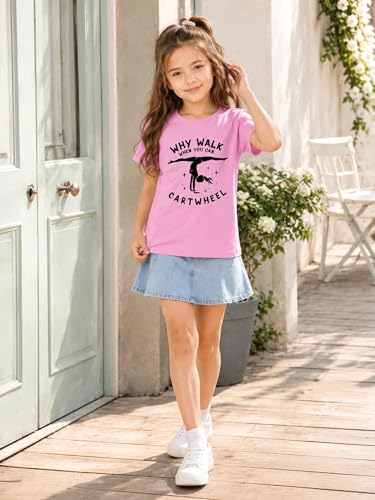 Image of Girls' Graphic Tees Summer Cute Tops Casual Short Sleeve Crew Neck T Shirts