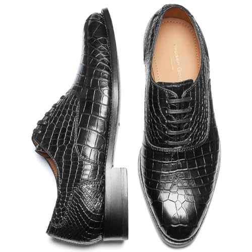 Men's Dress Shoes Genuine Italy Alligator Crocodile Leather Shoes Handmade Luxury Oxford Shoes with Leather Outsole for Formal Events, Business, Wedding2