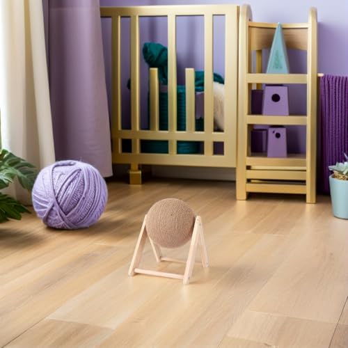 Pelota rascadora para gatos de sisal CVUTOVO interactiva y decorativa 8