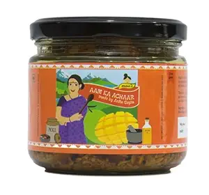 Traditional Aam Ka Achar 100% Homemade No Preservatives No Color Added | Mango Pickles with Mustard Oil & Rock Salt Tasty Aam Ka Achar | Glass Jar (250gm)
